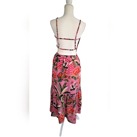 FARM Rio Pink Floral Midi Dress - Picture 5 of 10